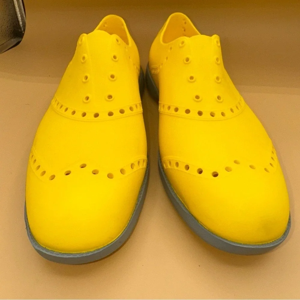 Biion Brights Yellow Perforated Oxford Shoes, Mens Size 9‎ EUC